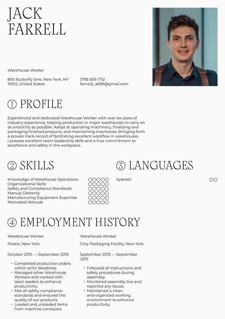 Resume template sample