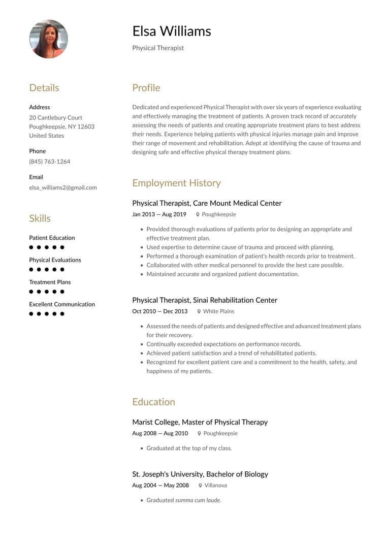 Resume template sample