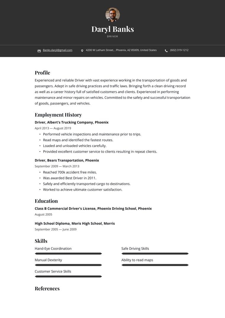 Resume template sample
