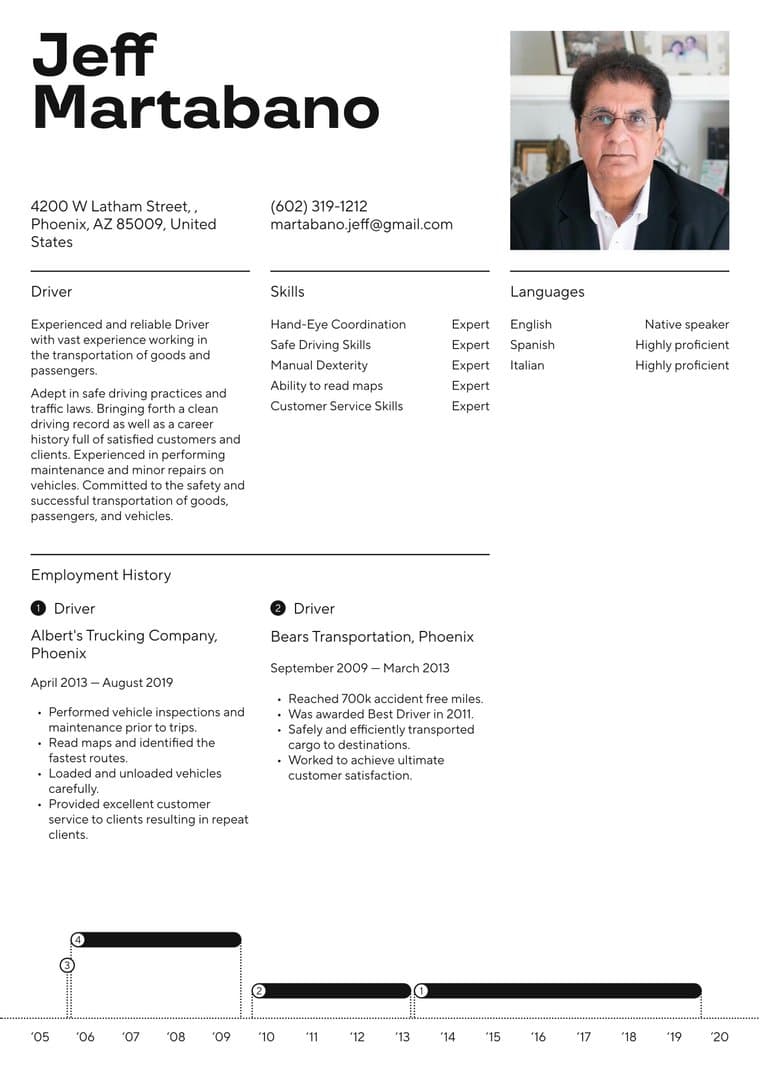Resume template sample