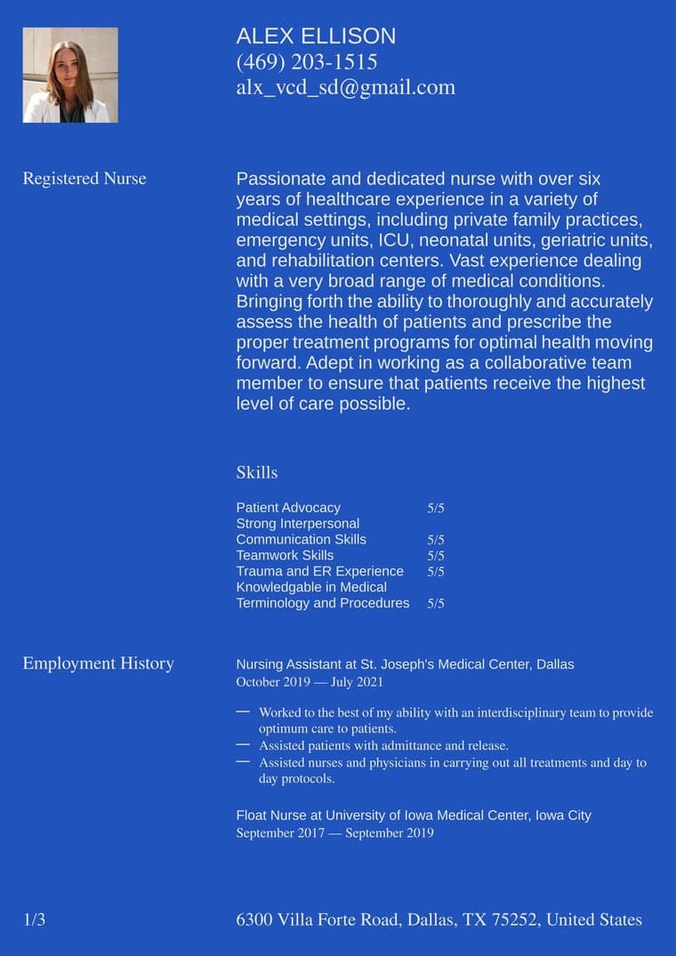 Resume template sample