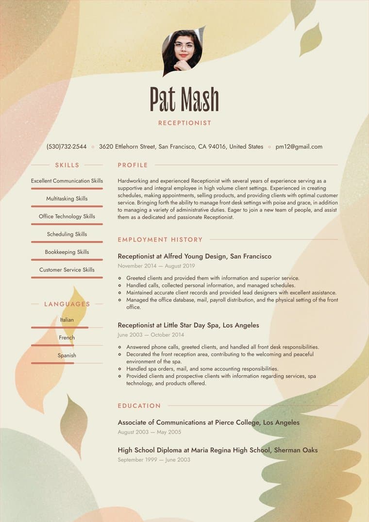 Resume template sample