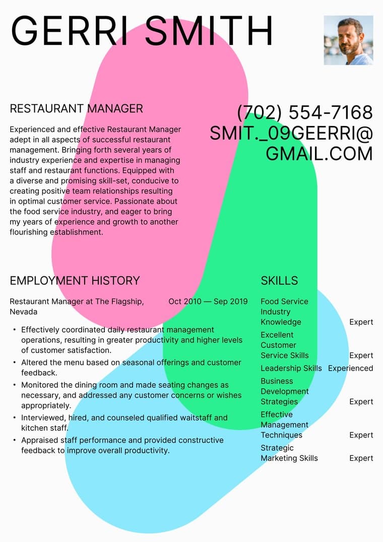 Resume template sample