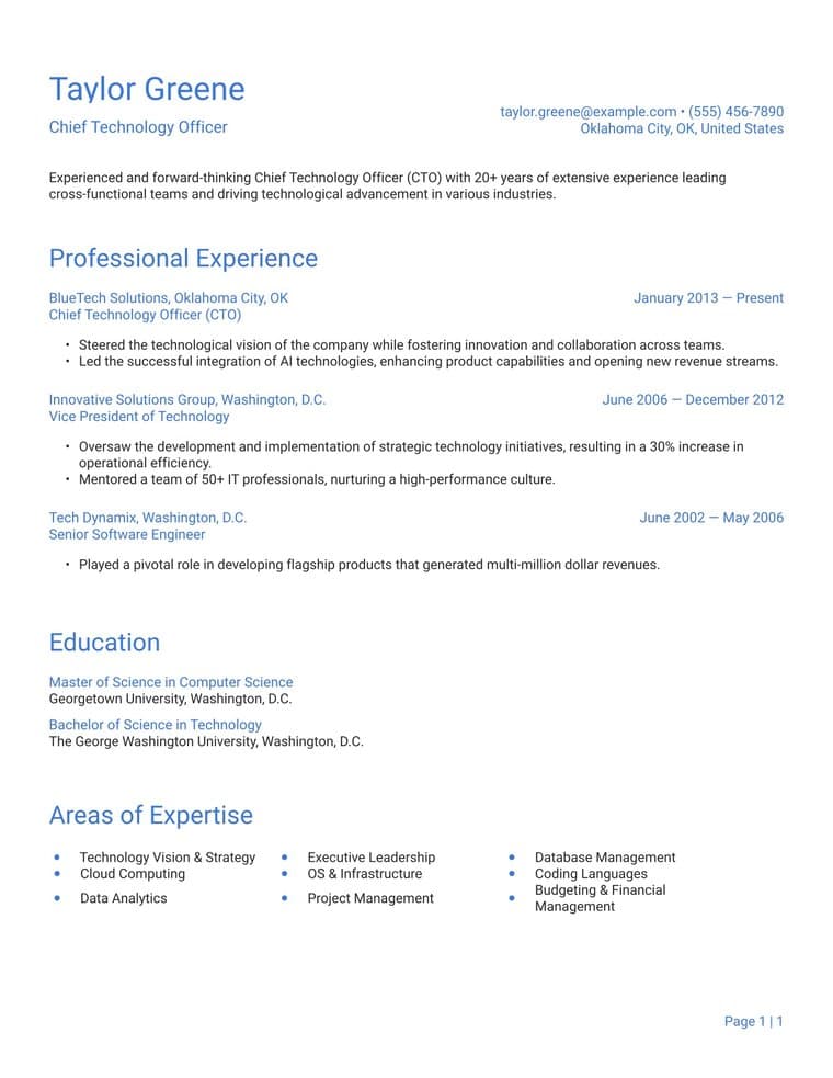 Resume template sample